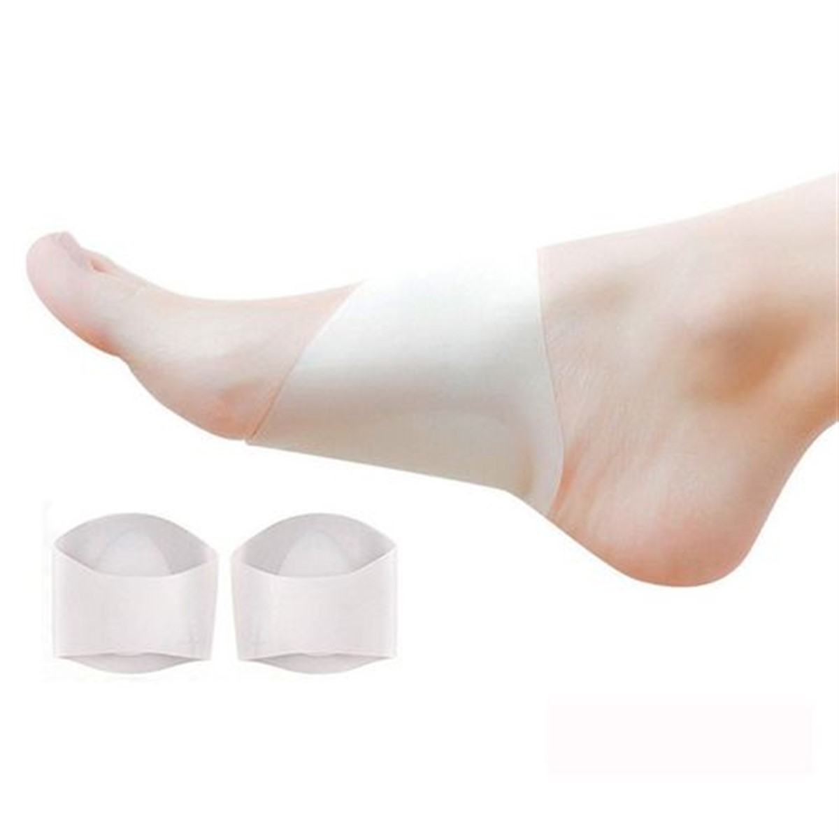 Ayak Düz Taban Önleyici Silikon Yumuşak Ark Destek Bandı 1 Çift