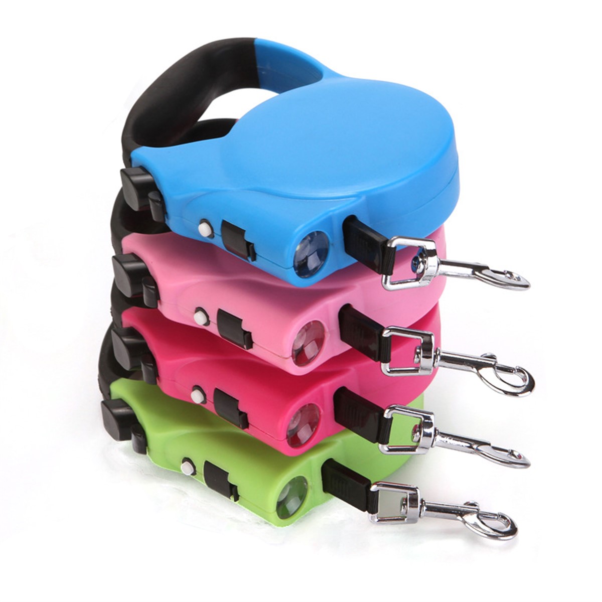 Otomatik Geri Çekmeli Led Işıklı Köpek Gezdirme Tasması Mavi 3 MT