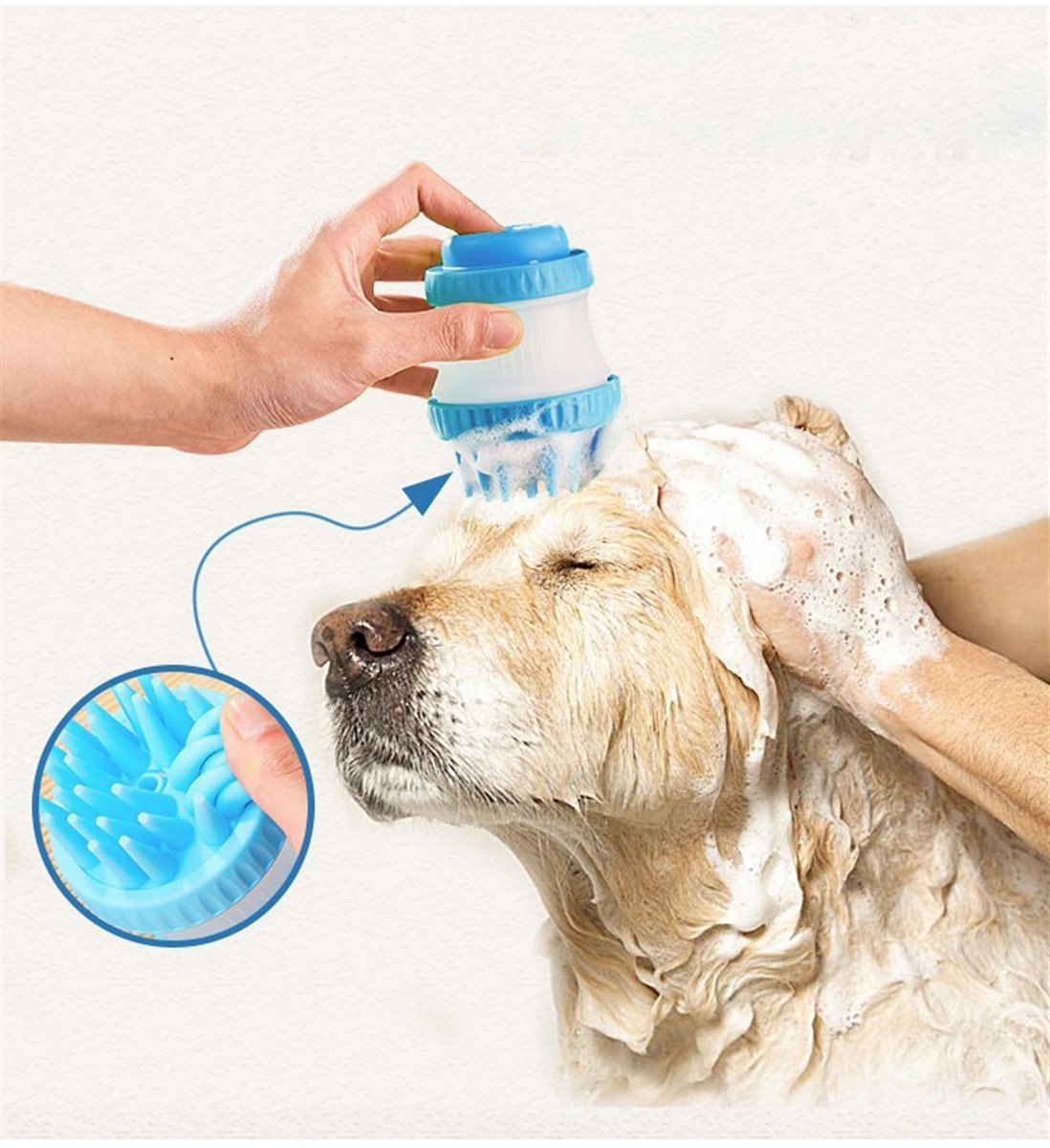 Kedi Köpek Silikon Uçlu Sabun Hazneli Masaj Yıkama Fırçası Asorti