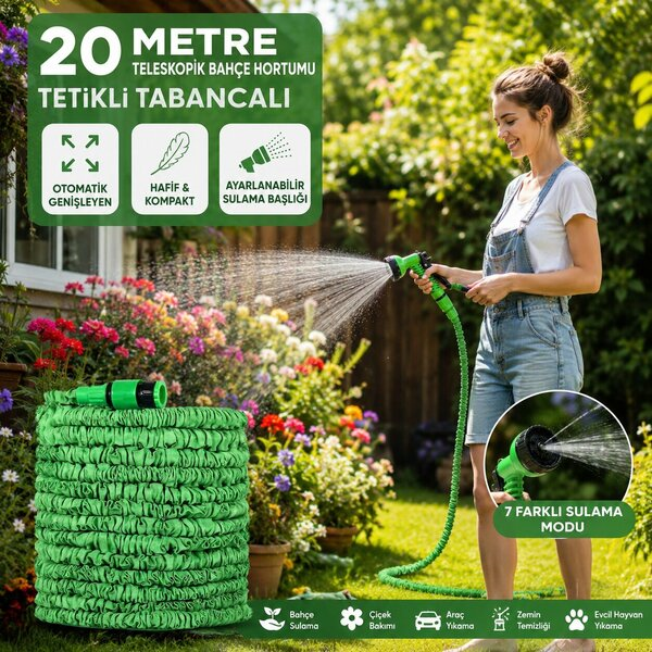 Uzayan Hortum Tabancalı Expandable Hose 10 Metre Asorti