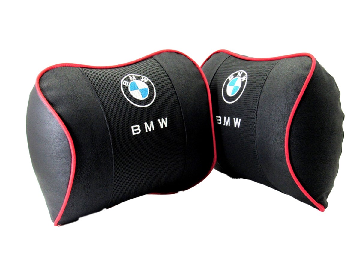 BMW Özel Geniş Deri Boyun ve Seyahat Uyku Yastığı 1 Çift