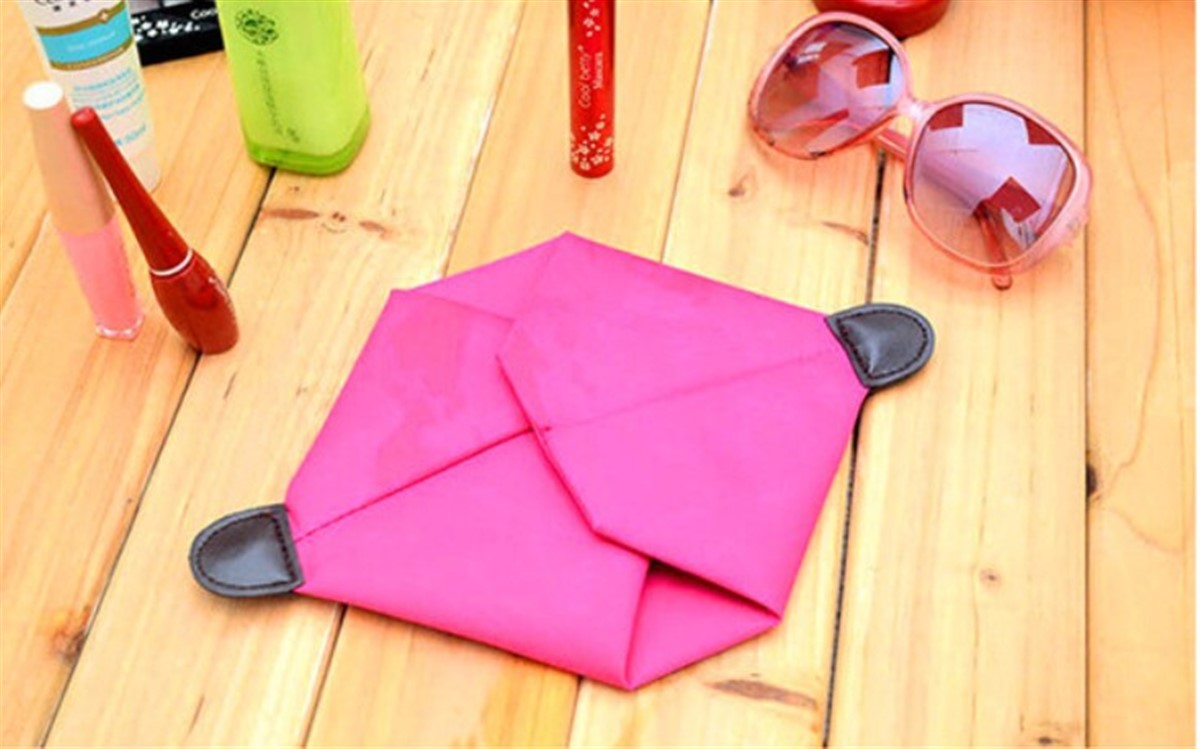 Su Geçirmez Kumaş Katlanabilir Makyaj Ürünleri Çantası Asorti