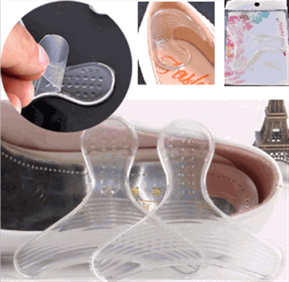 T Şeklinde Silikon Topuk Vurma Önleyici 1 Çift