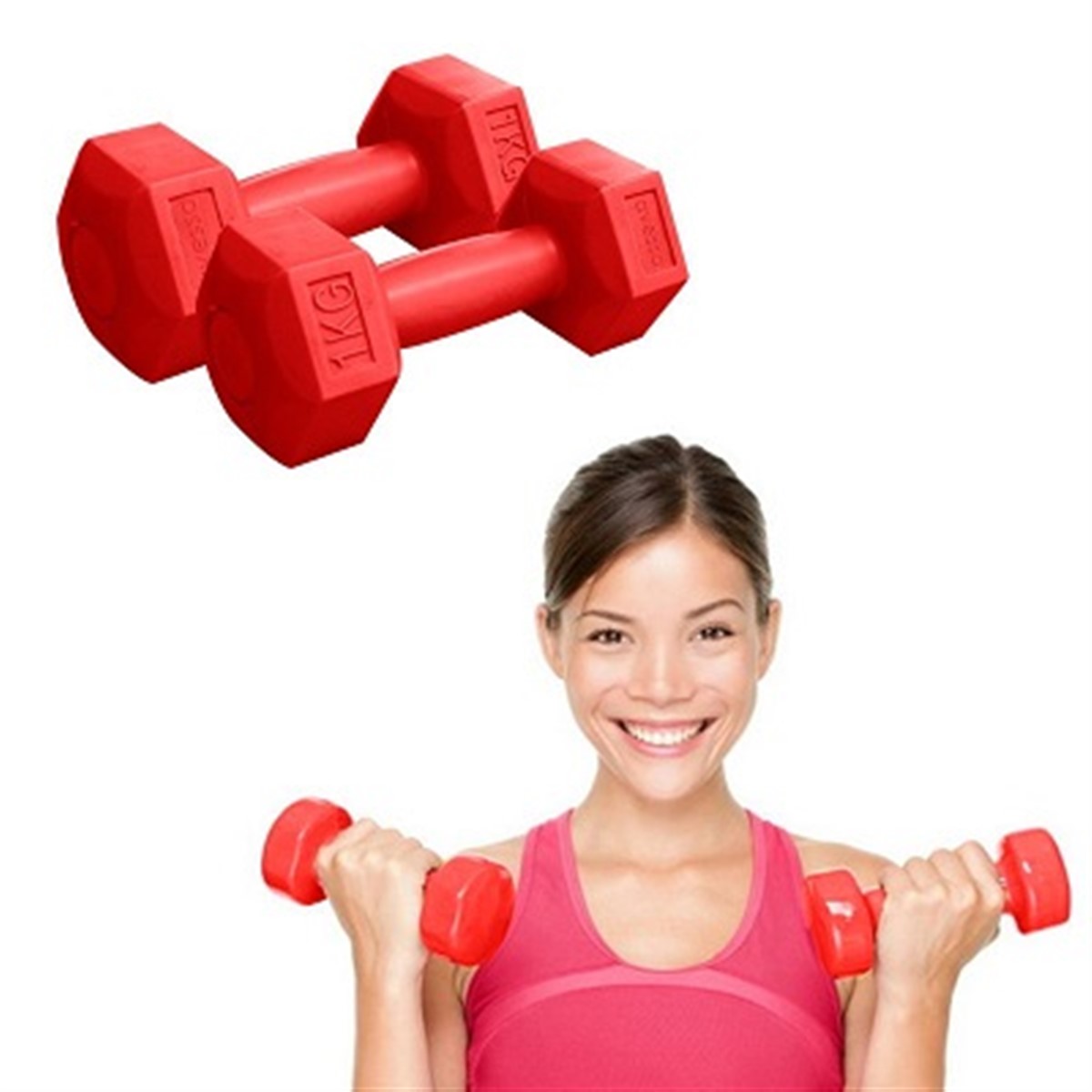 1 Kg 2 Adet Plastik Köşeli Dambıl Ağırlık Seti Asorti