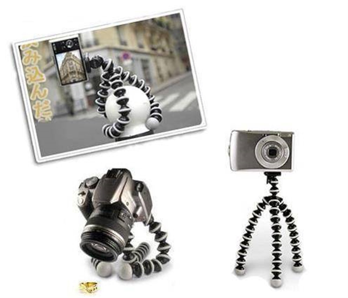 Akrobat Mini Fotoğraf Makinesi Tripodu Telefon Tutucu Başlık