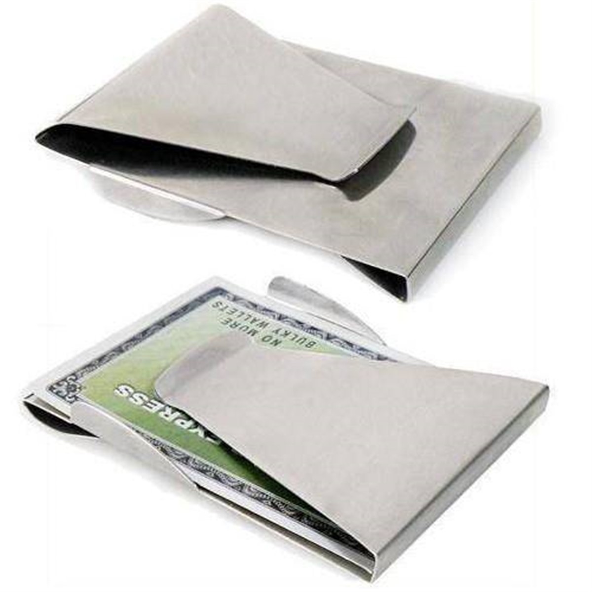 Paslanmaz Çelik Mini Para Kart Cüzdanı Slim Clip