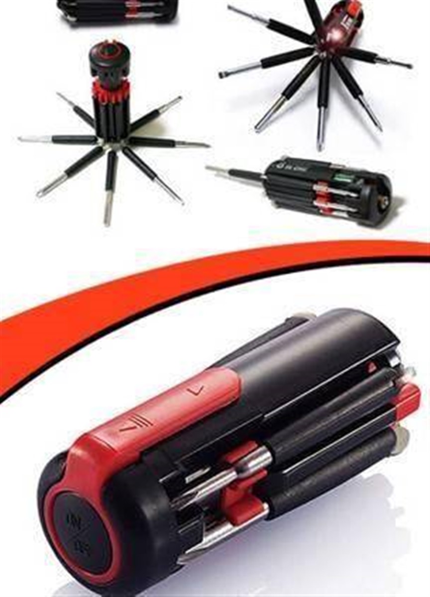 Pilli Fenerli 8 Başlıklı Tornavida Seti