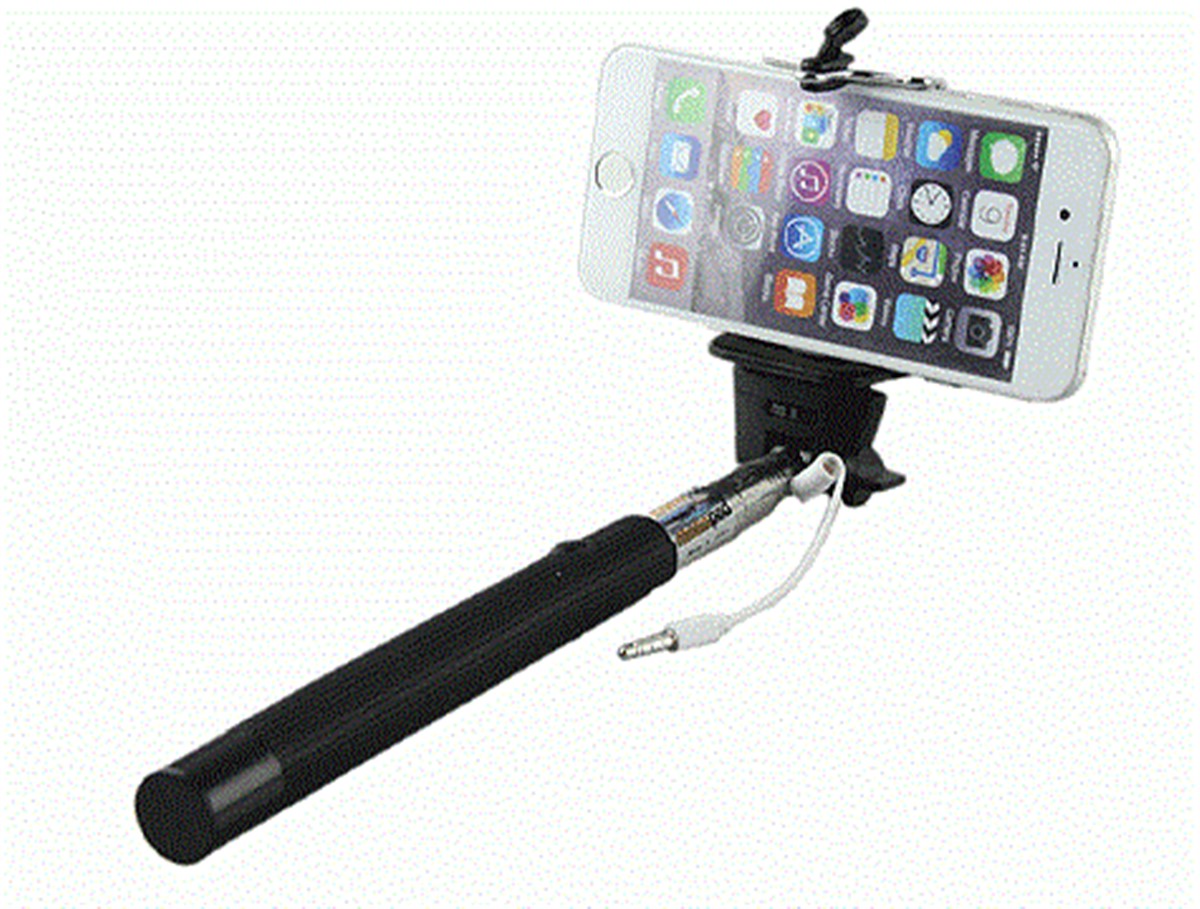 3.5mm Jack lı Kablolu Selfie Çubuğu Siyah