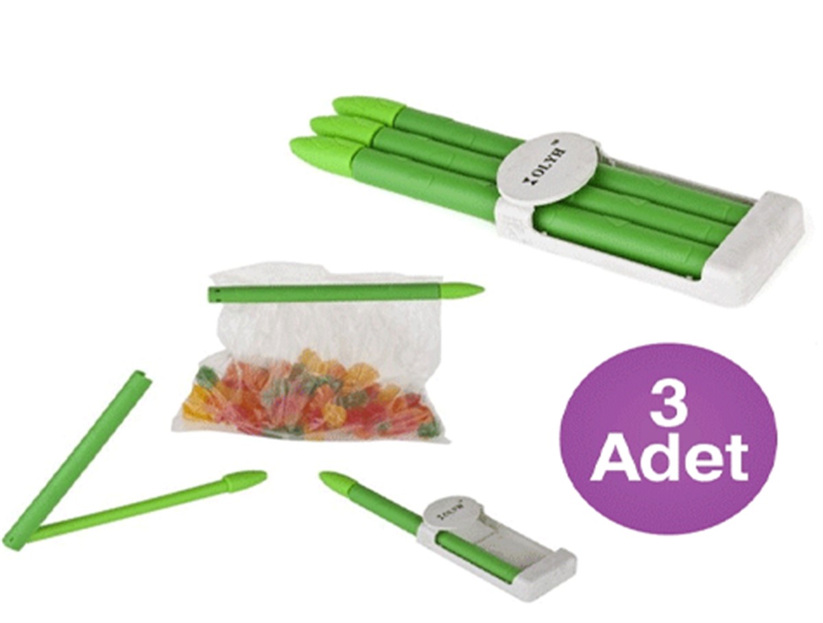 Poşet Kıskacı 3 Adet Birden