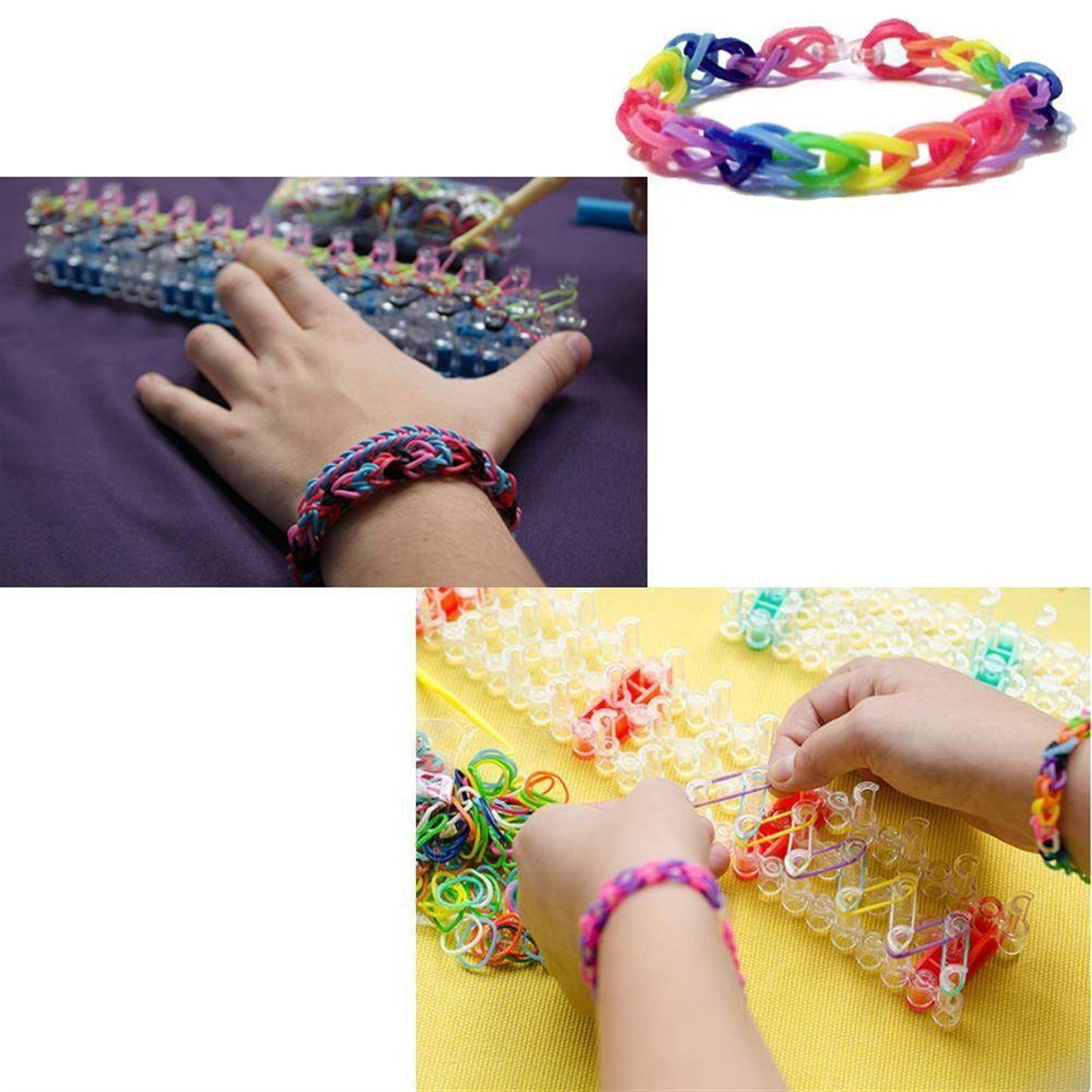 Rengarenk Örgü Tezgahlı Bileklik Yapma Seti