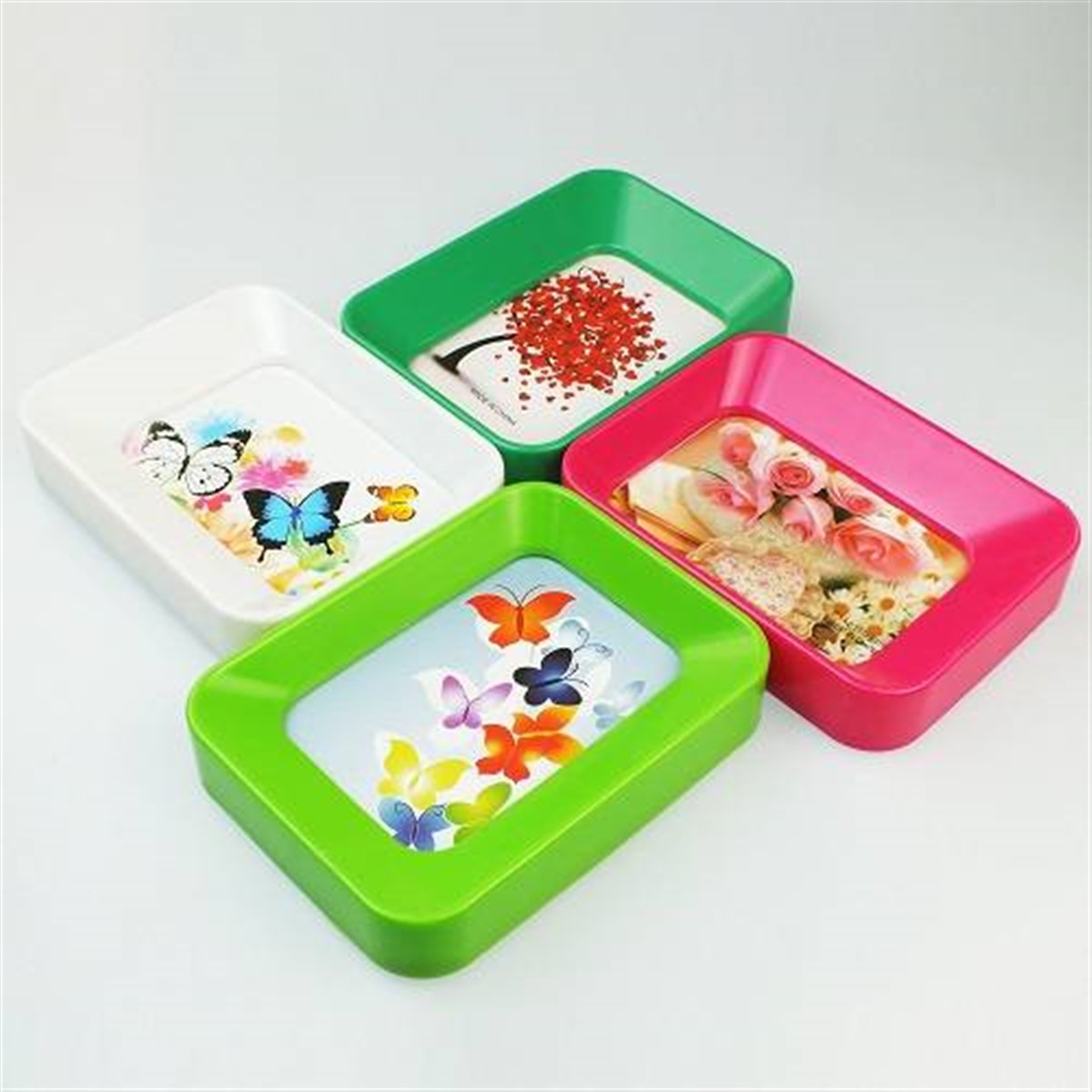 Plastik Dekoratif 4 lü Renkli Fotoğraf Çerçevesi