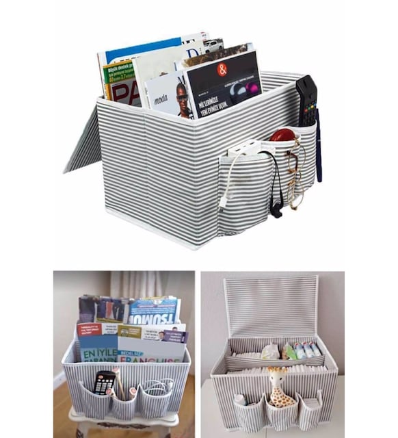 Bedside Caddy YataK Odası Baş Ucu Hazneli Organizer Asorti