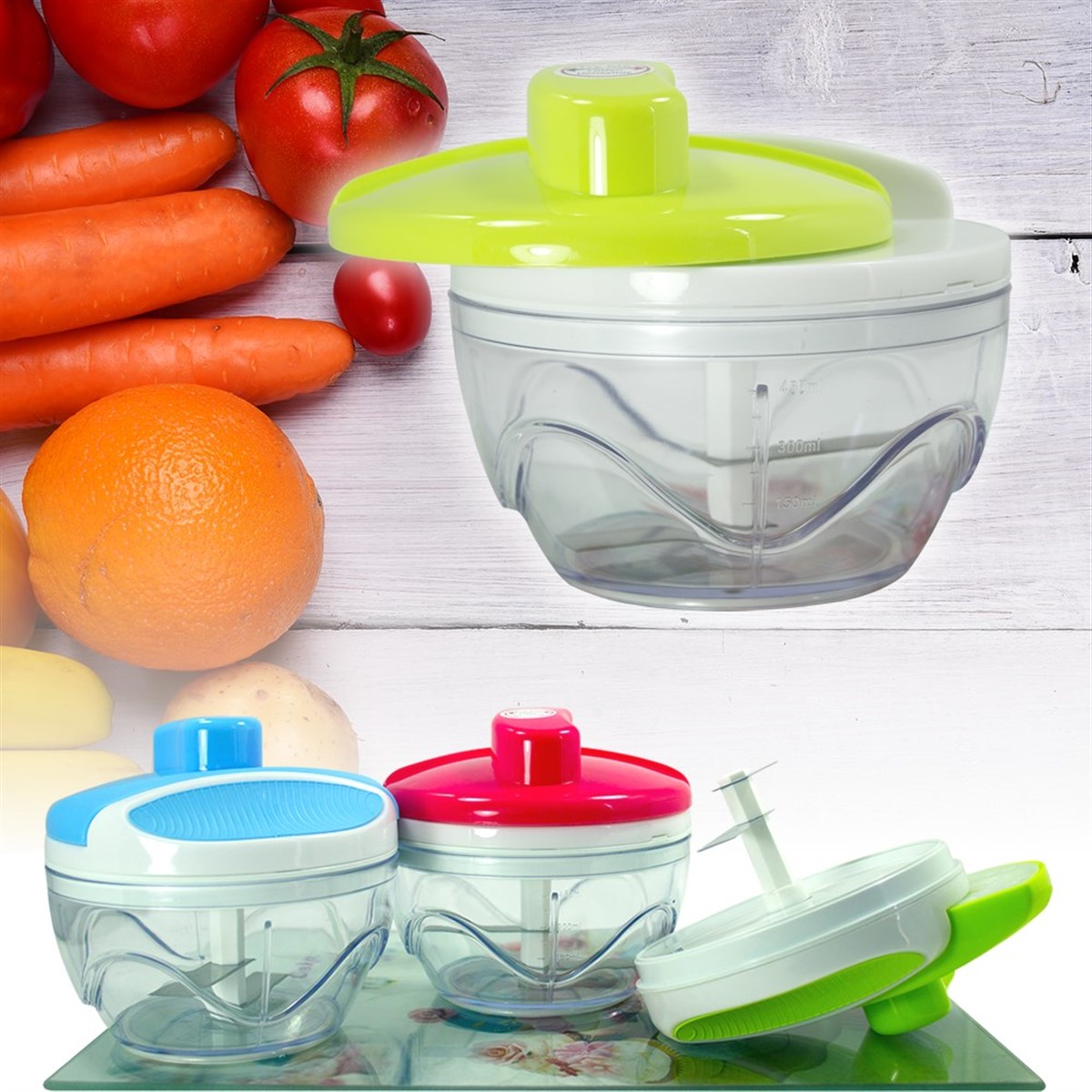 Pratik Sebze Meyve Doğrayıcı El Rondosu Handy Rondo Asorti