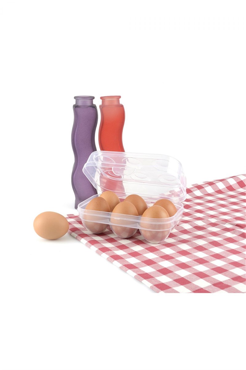 Eggo Portatif 6 Bölmeli Yumurta Saklama Kabı Asorti
