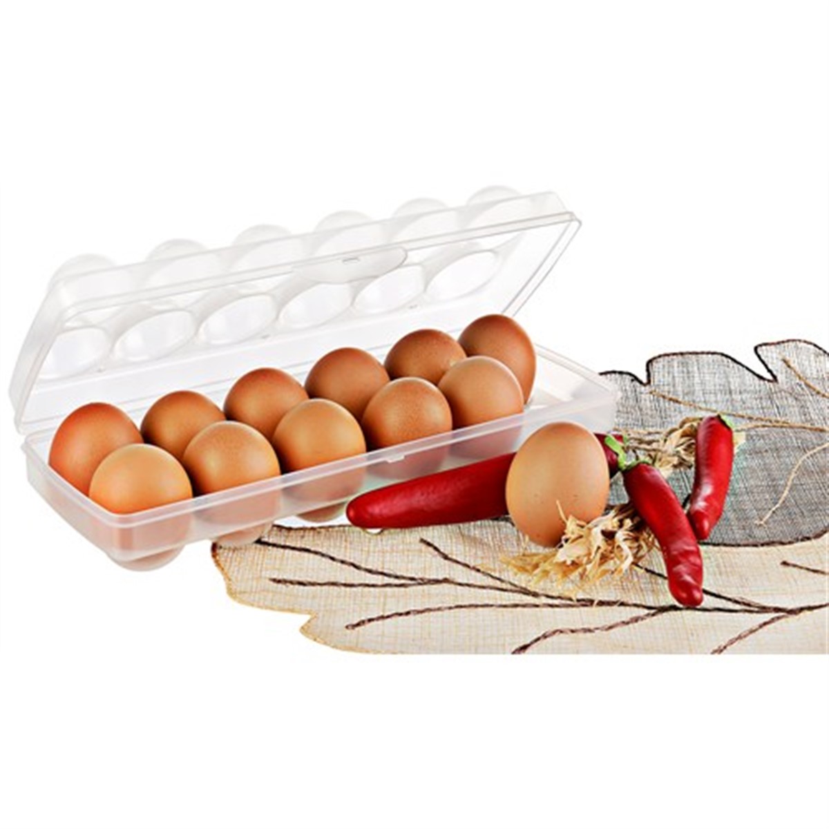 Eggo Portatif Plastik 12 li Yumurta Taşıma ve Saklama Kabı Asorti