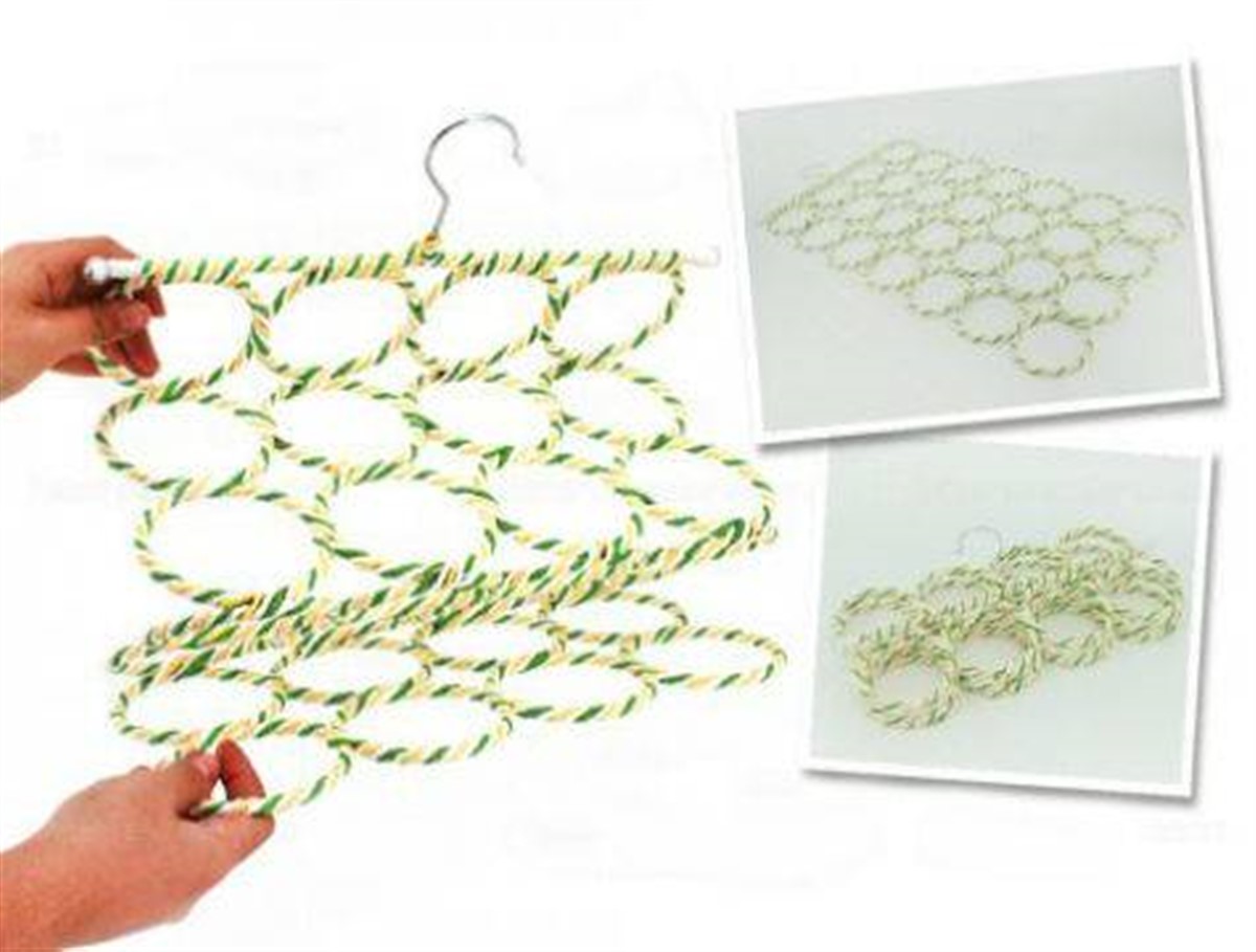 Katlanabilir Portatif 28 Halkalı Kravat Şal Fular Askısı Asorti