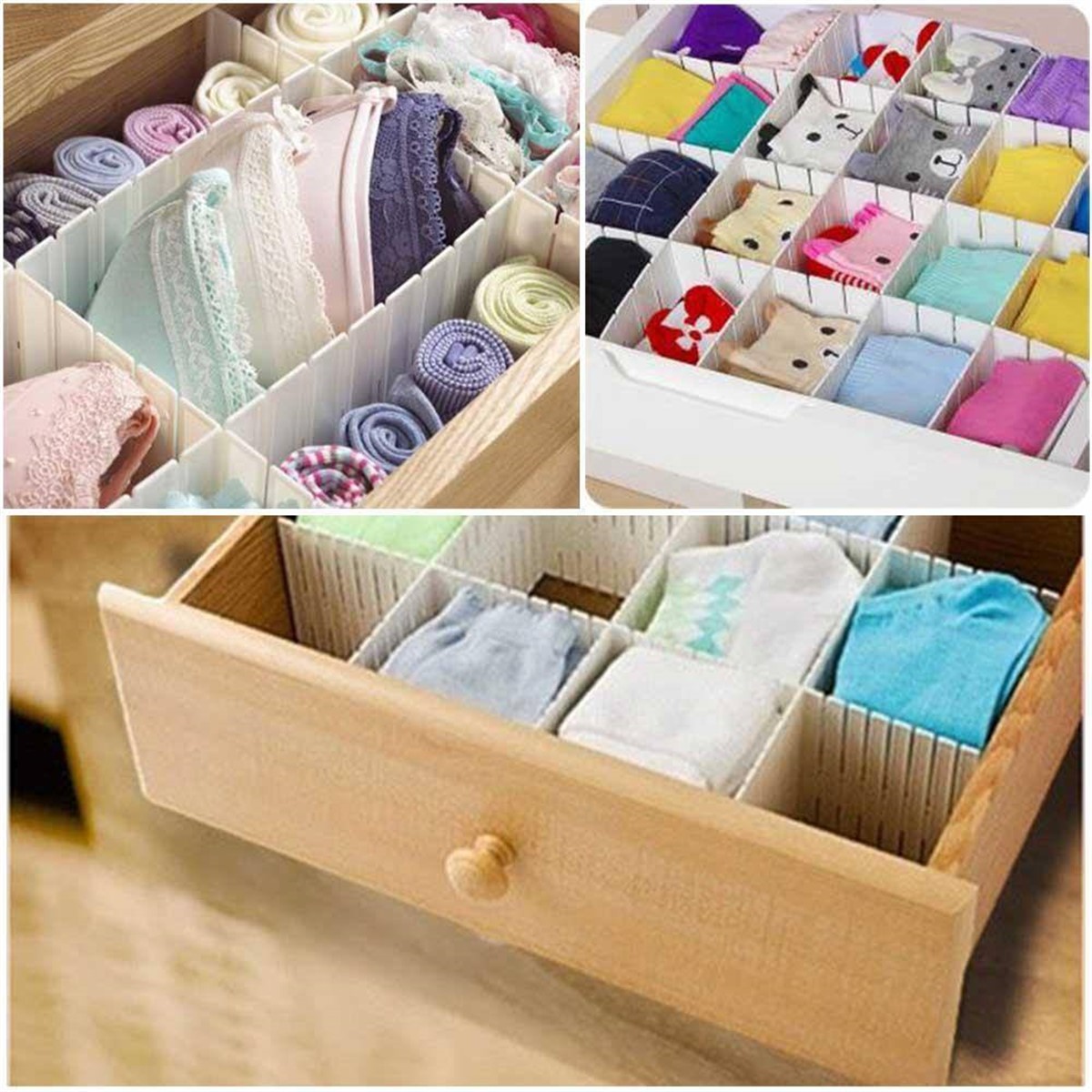 Ayarlanabilir Pratik Çekmece Bölmeleyici 3 Adet Birden Asorti