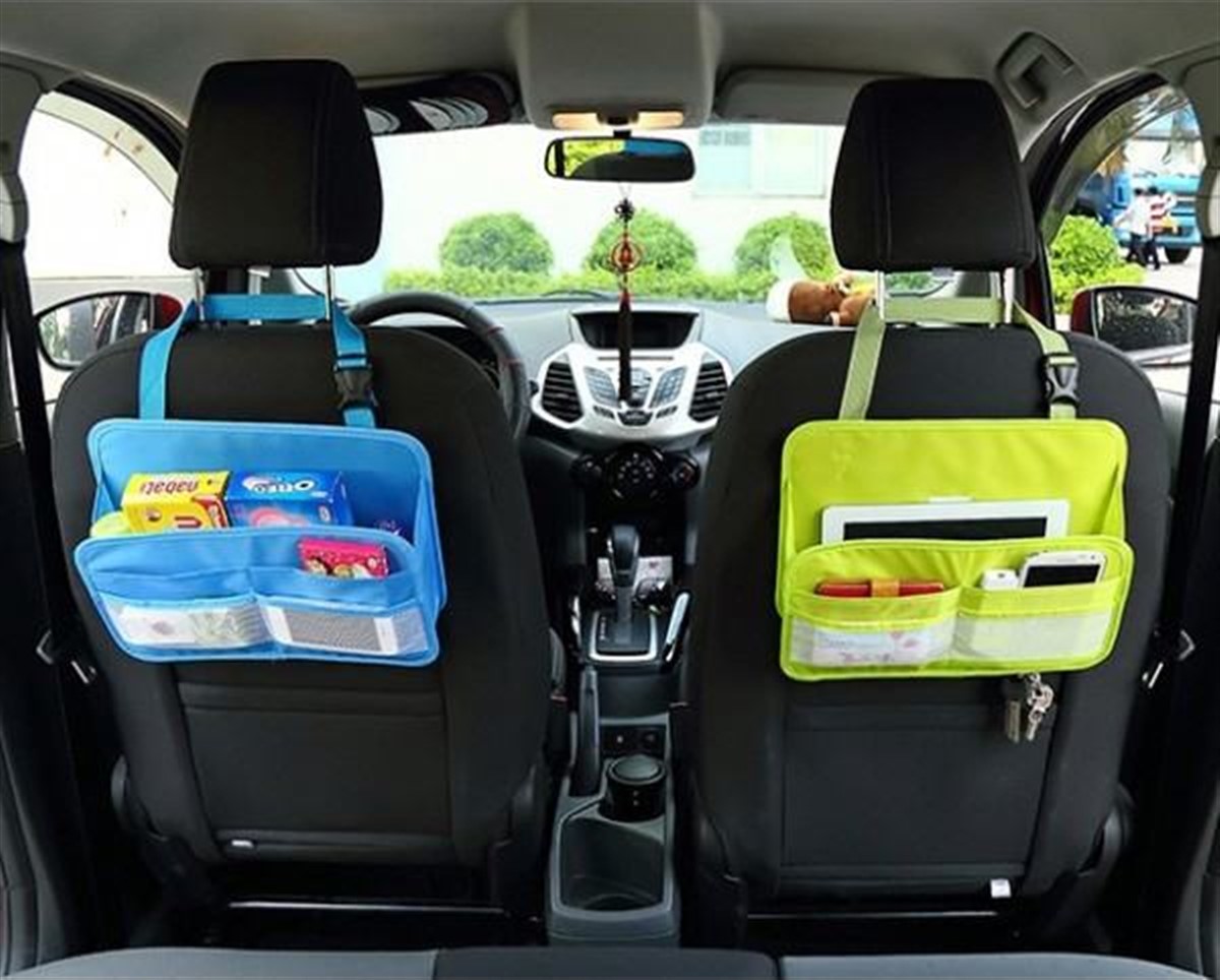 Başlığa Asılabilen Araba Koltuk Arkası Çanta Beyaz(Krem)