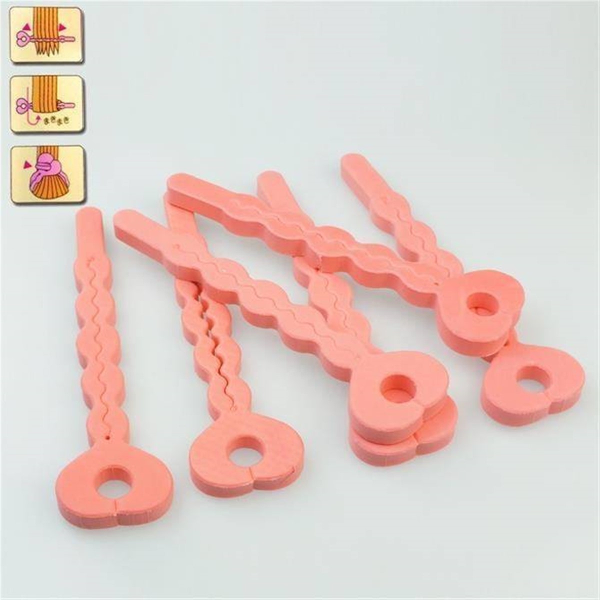 Pembe Sünger Saç Kıvırıcı Şeritler 6 parça