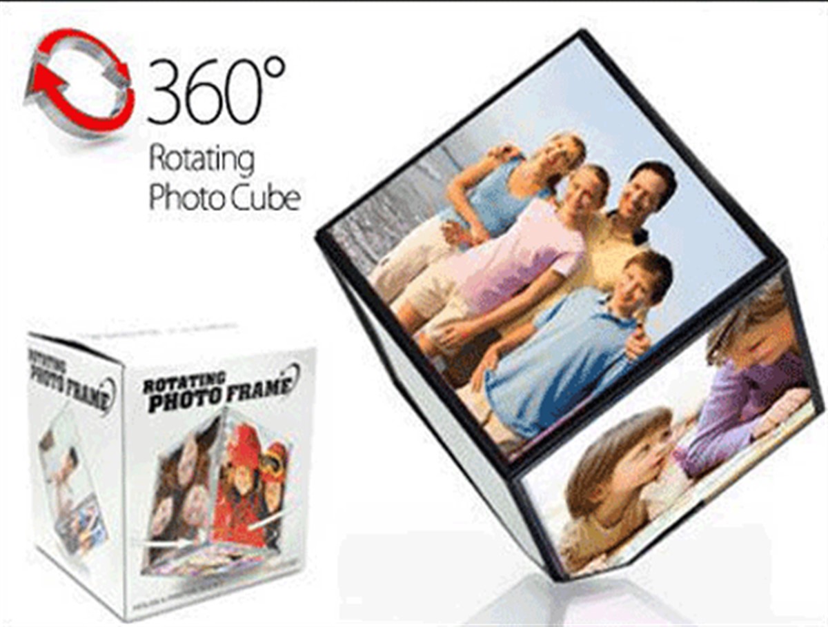 360 Derece Dönebilen Küp Resim Çerçevesi Asorti