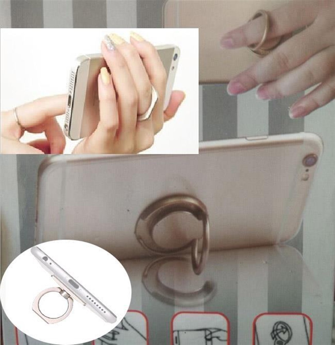 Telefon Tutucu Selfie Yüzüğü Asorti