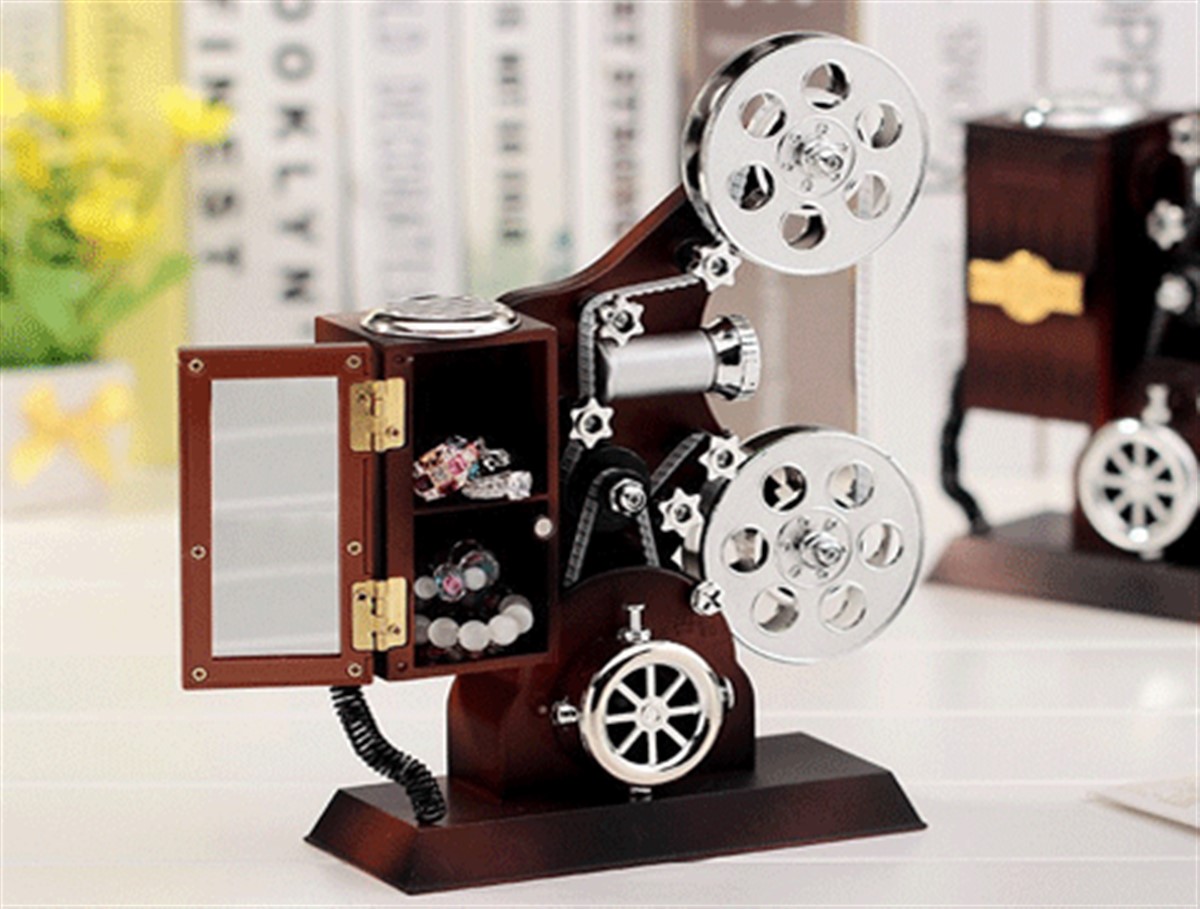 Projektör Şeklinde Takı Çekmeceli Müzik Kutusu