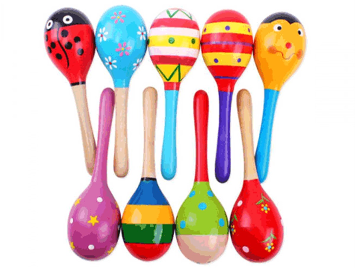 Renkli Ahşap Marakas Asorti