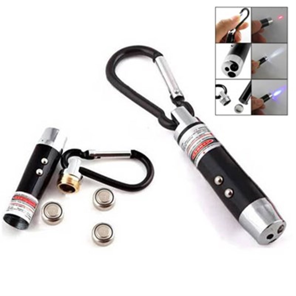 4 Fonksiyonlu Lazerli Anahtarlık Fener Asorti