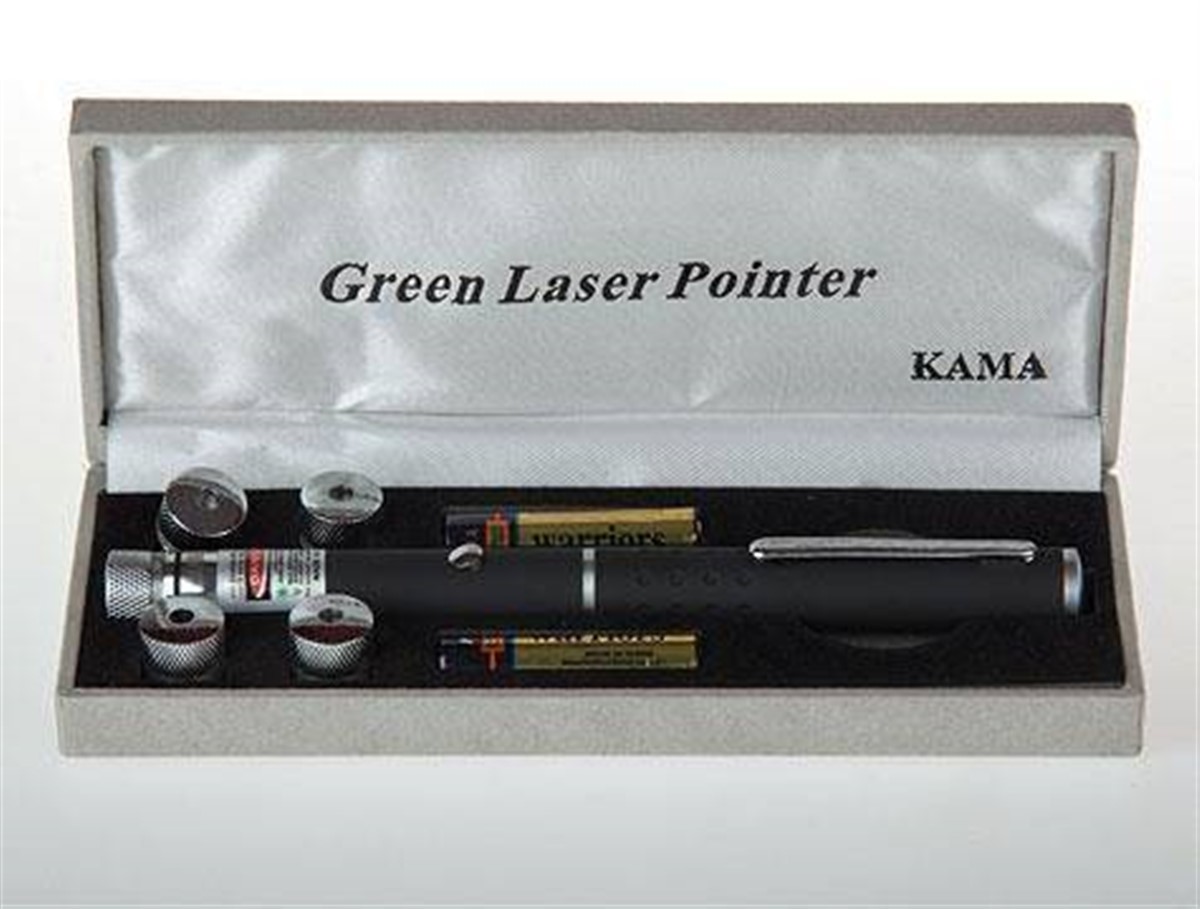Yeşil Lazer Pointer 50 mW 15 Km Etkili 5 Başlıklı