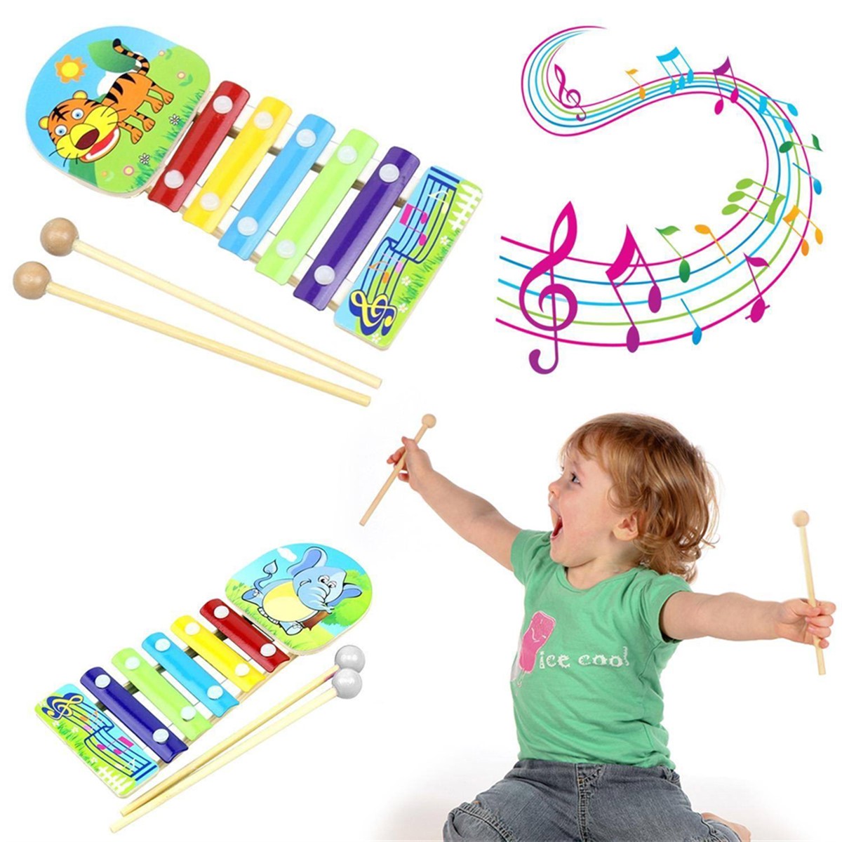 Çocuk Oyun Renkli Ksilofon Çalma Yetenek Asorti