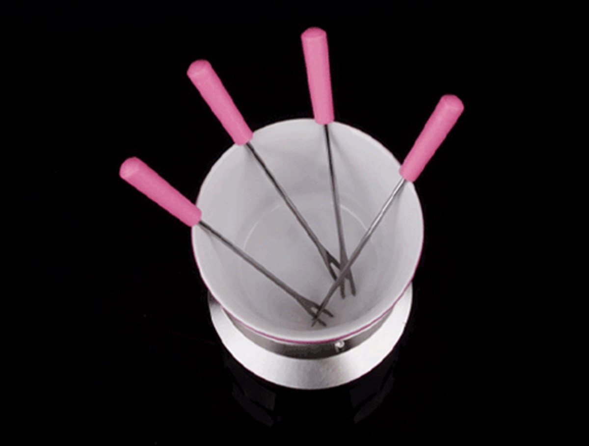 Cupcake Desenli Porselen Fondü Seti