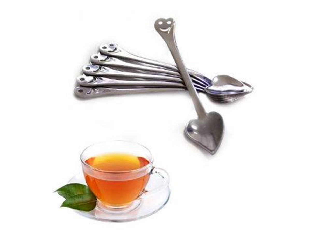 Kalp Tasarımlı Gülen Yüz Çay Kaşıkları