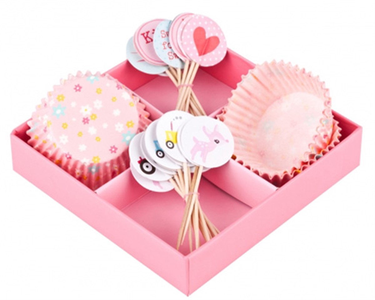 Özel Kutusunda Muffin Kağıt Kapsülleri Not Baloncukları Asorti