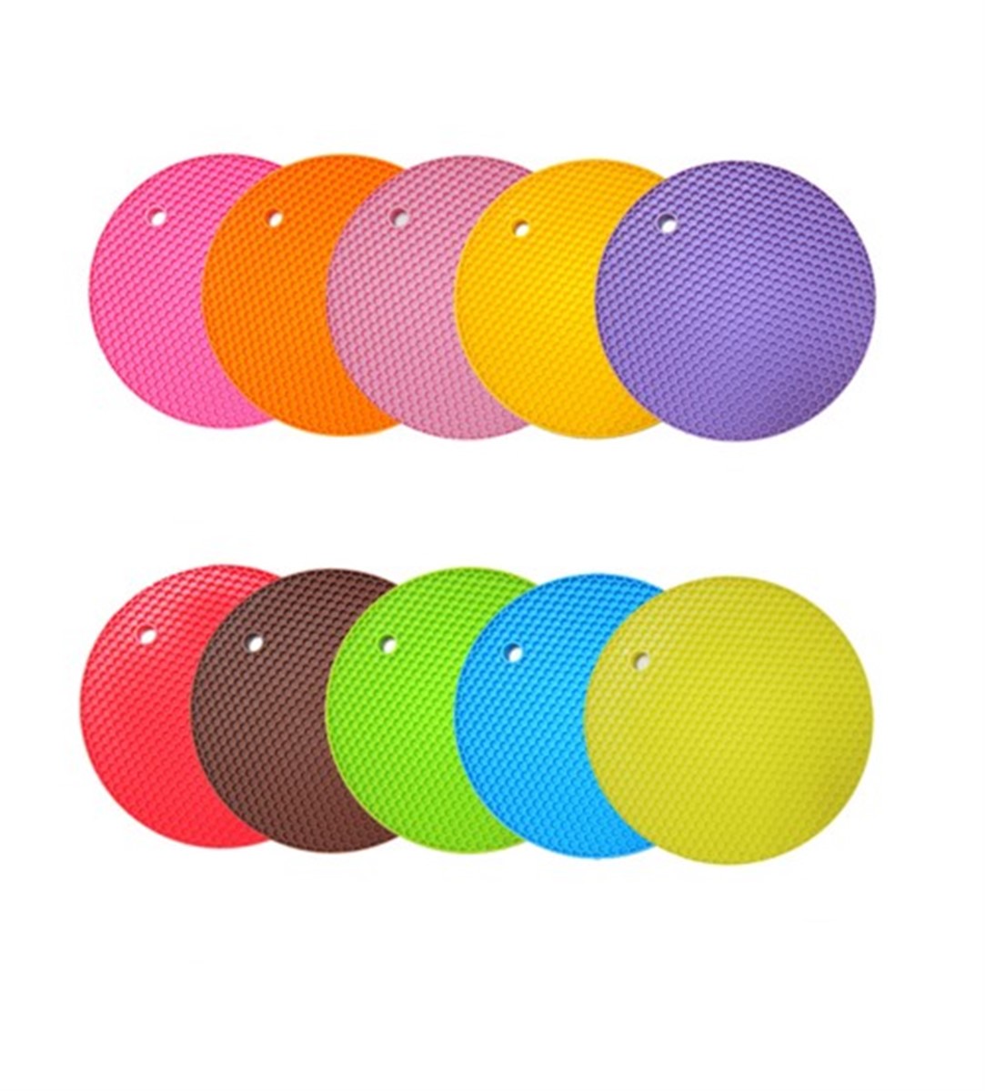 Rengarenk Yuvarlak Altıgen Desenli Silikon Nihale Asorti