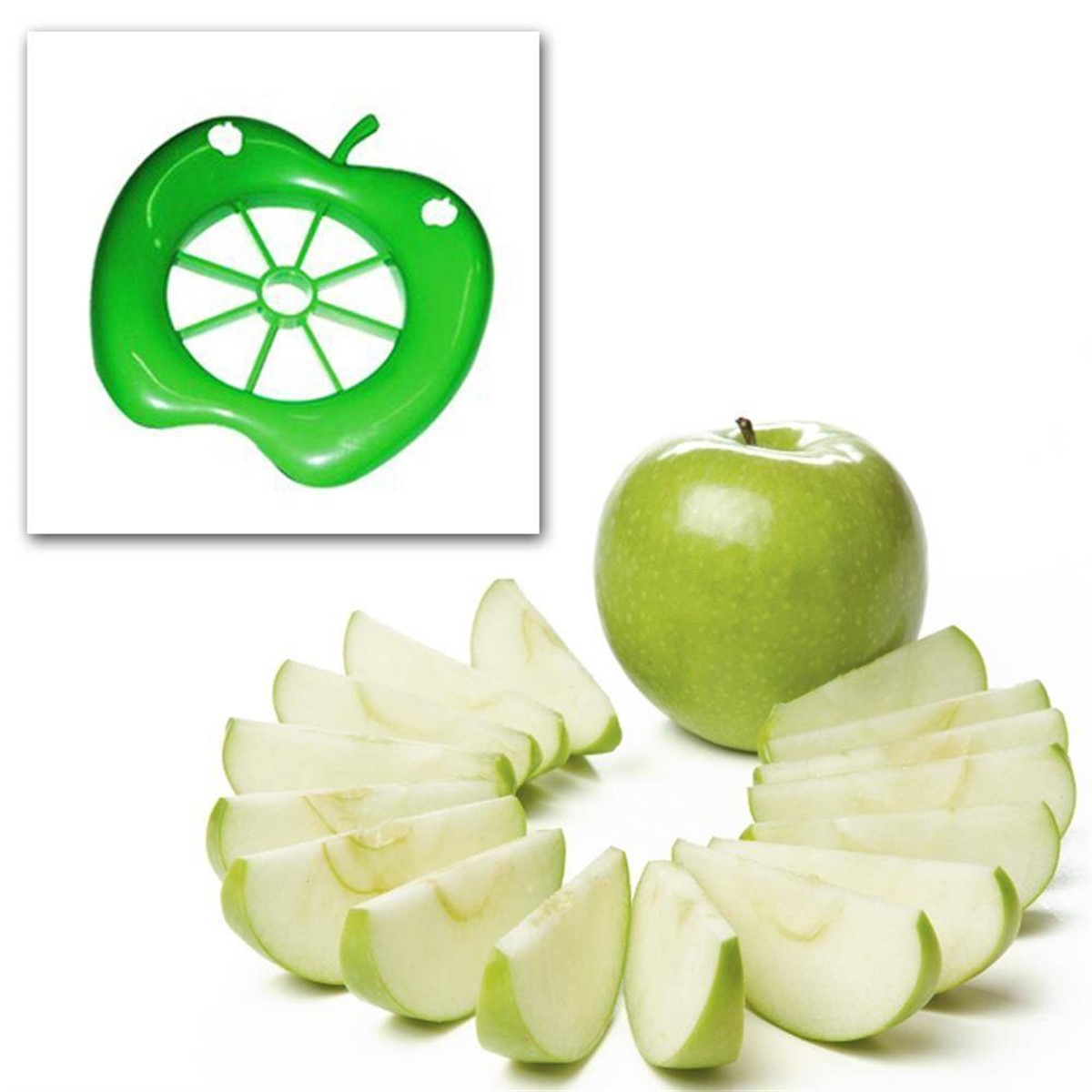 Elma Şeklinde Plastik Tutacaklı Metal Elma Dilimleyici Asorti