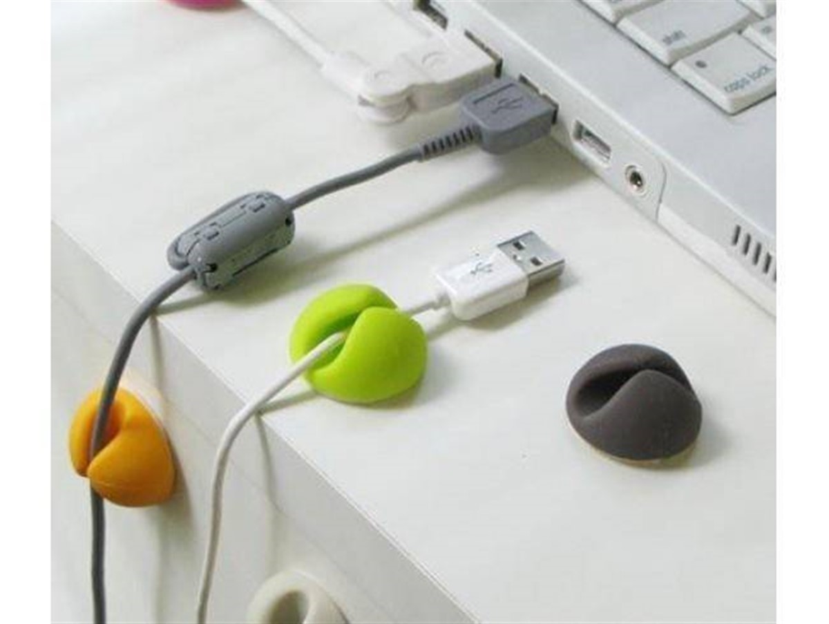 6 Adet Yapışkanlı Masa Kablo Düzen Sabitleyici Asorti