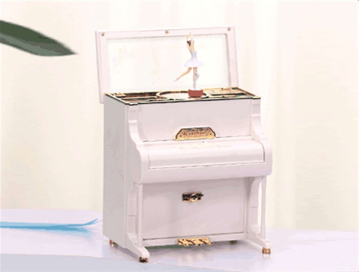 Balerinli Klasik Piyano Müzik Kutusu Büyük Boy