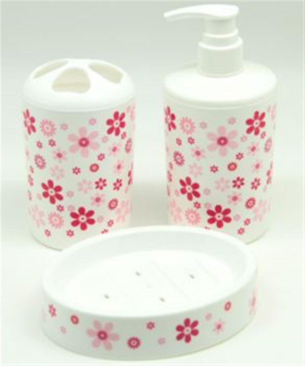 Trendy Lavabo Seti (Katı ve Sıvı Sabunluk-Diş Fırçalık) Asorti