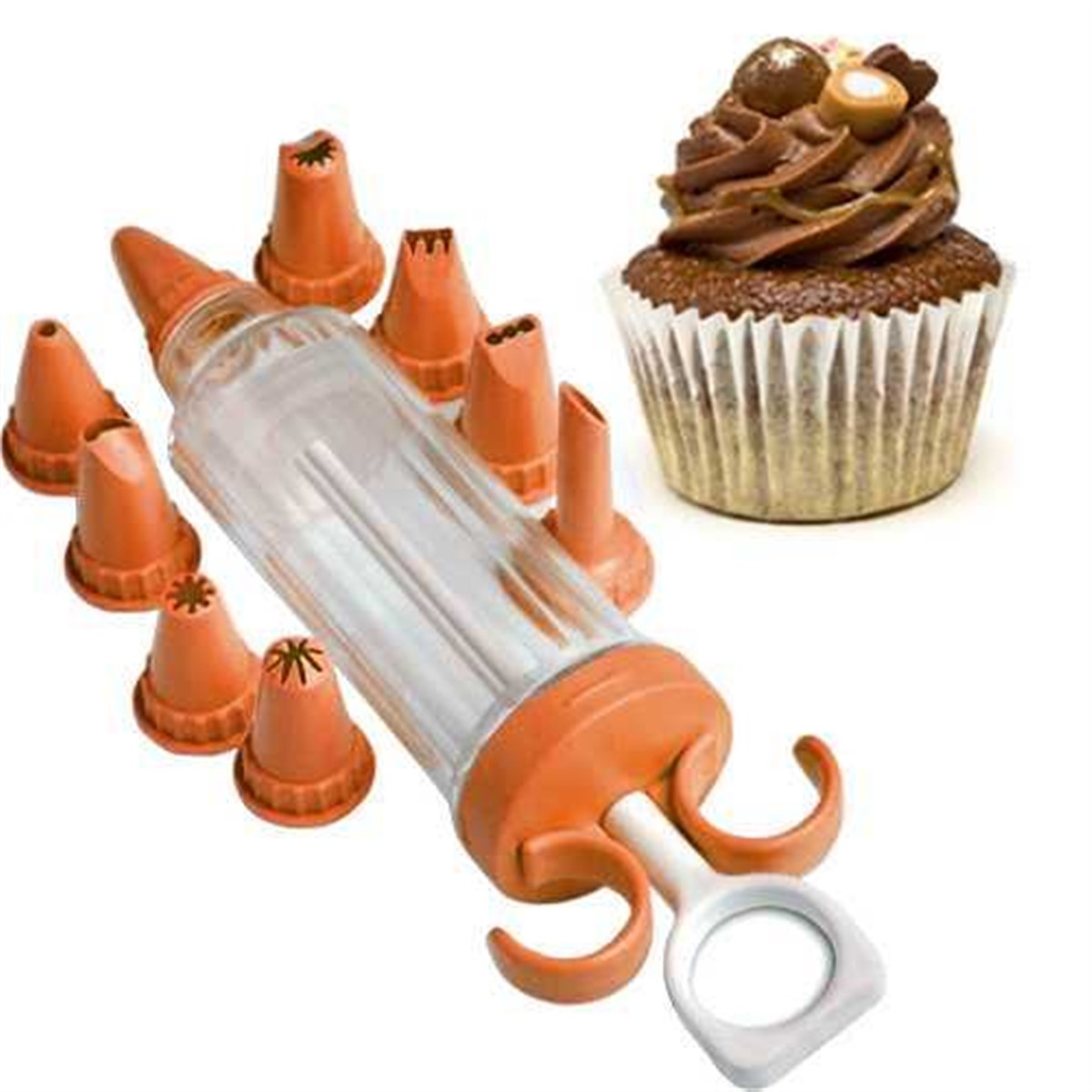 Pasta Kurabiye Süsleyici 9 Başlıklı Krema Pompası Asorti