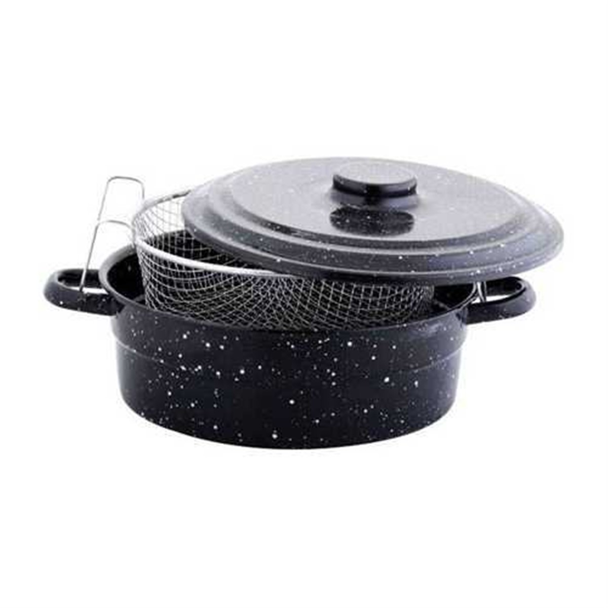 Yanmaz Yapışmaz Emaye Fritöz Tencere