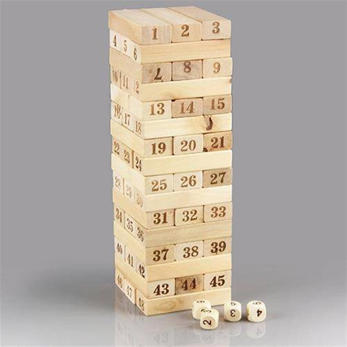 54 Parça Numarasız Zarsız Ahşap Blok Denge Beceri Oyunu