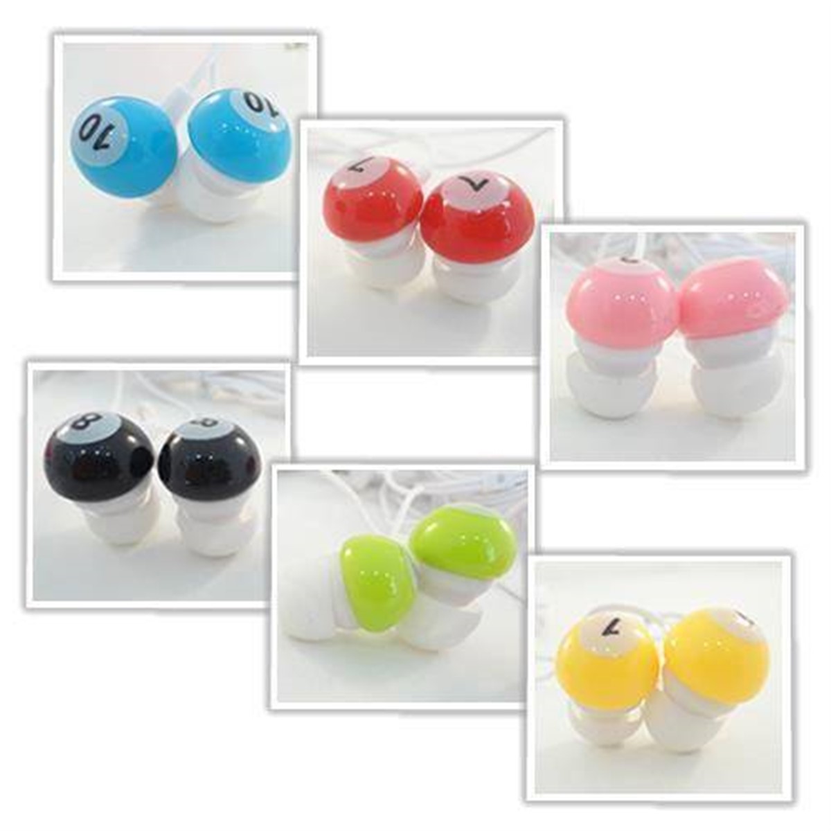 Bilardo Topu Tasarımlı Kulaklık Asorti