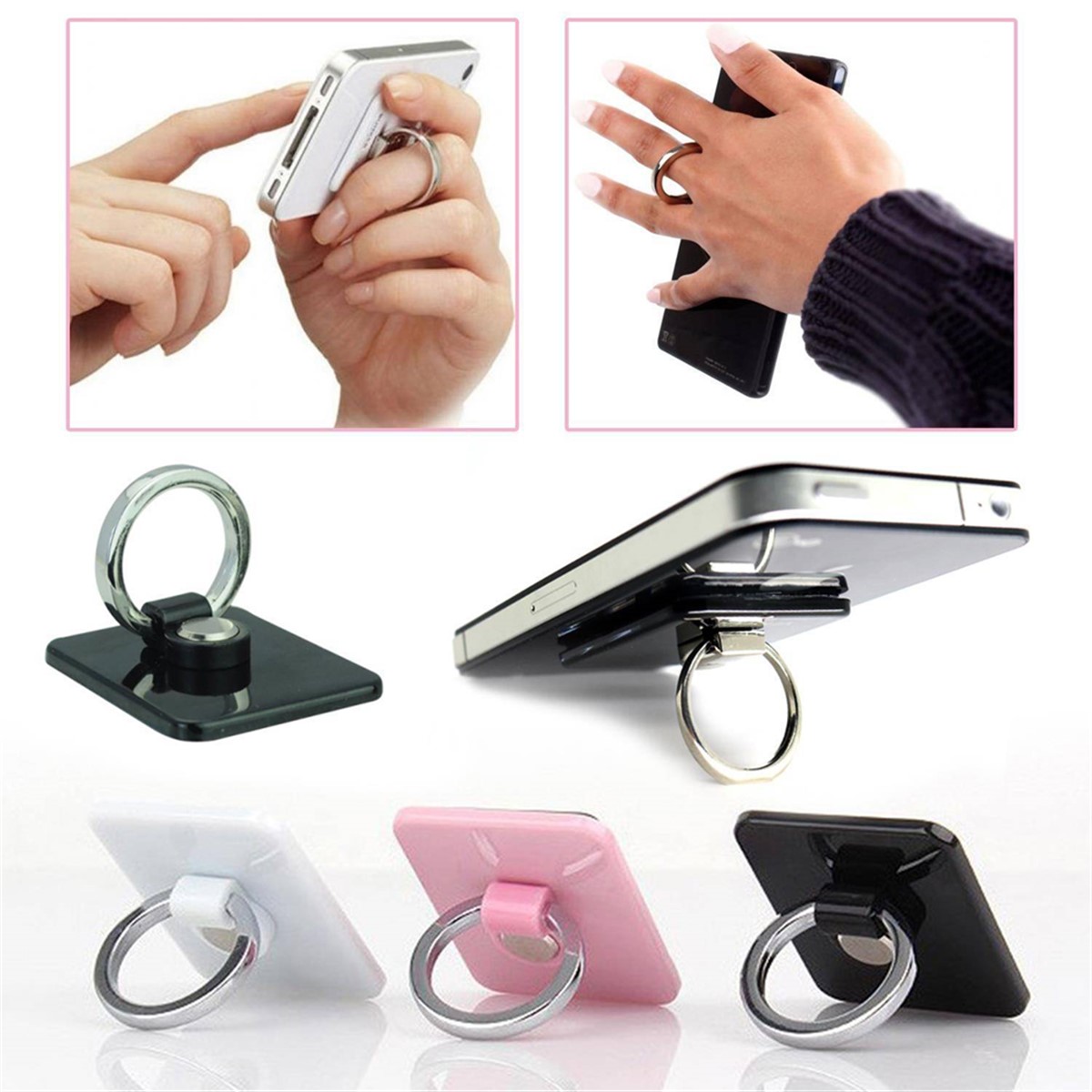 Tek Parmak Yapışkanlı Yüzük Tasarım Telefon Tablet Tutucu Asorti