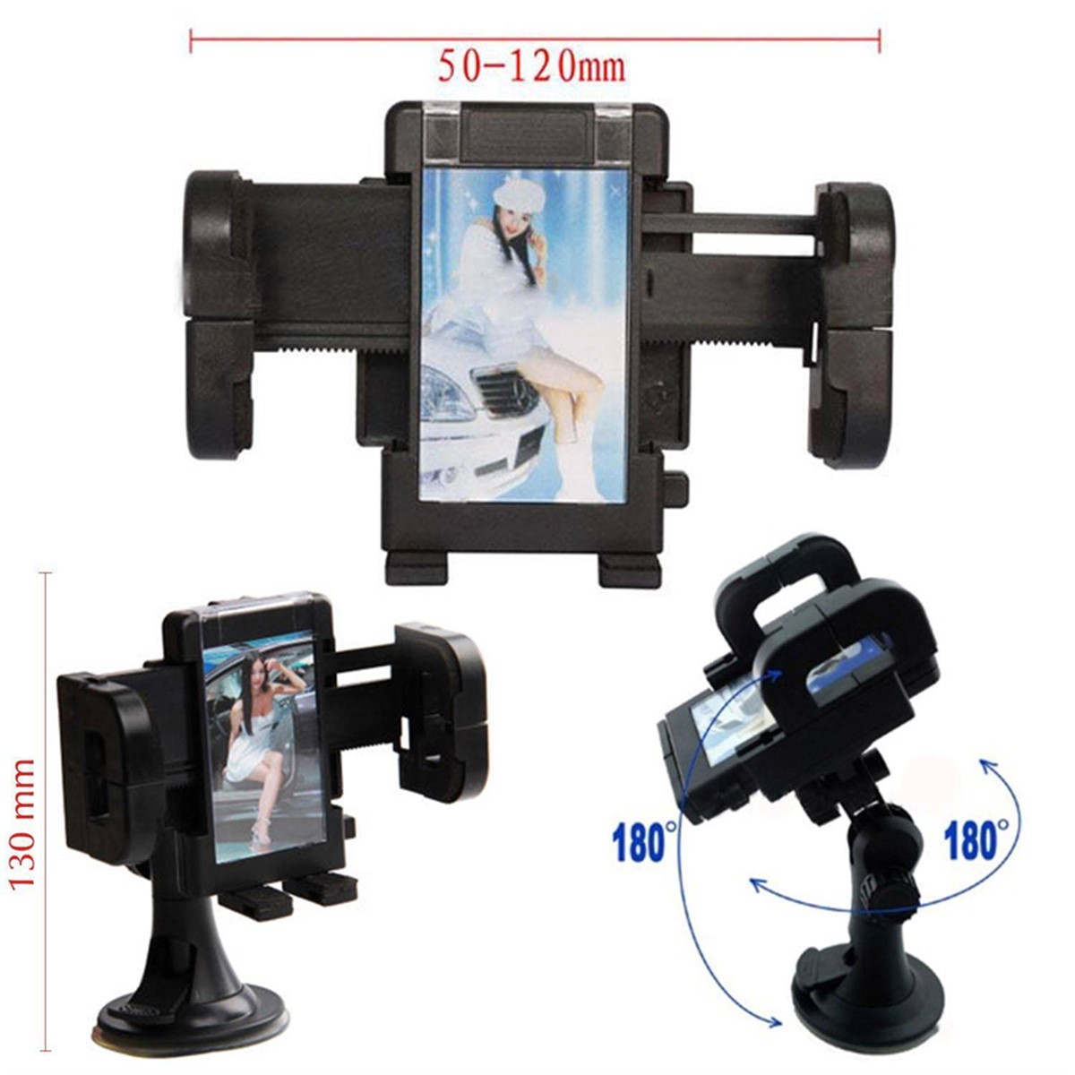 Universal 360 Derece Dönebilen Vantuzlu Araç İçi Telefon Tutucu