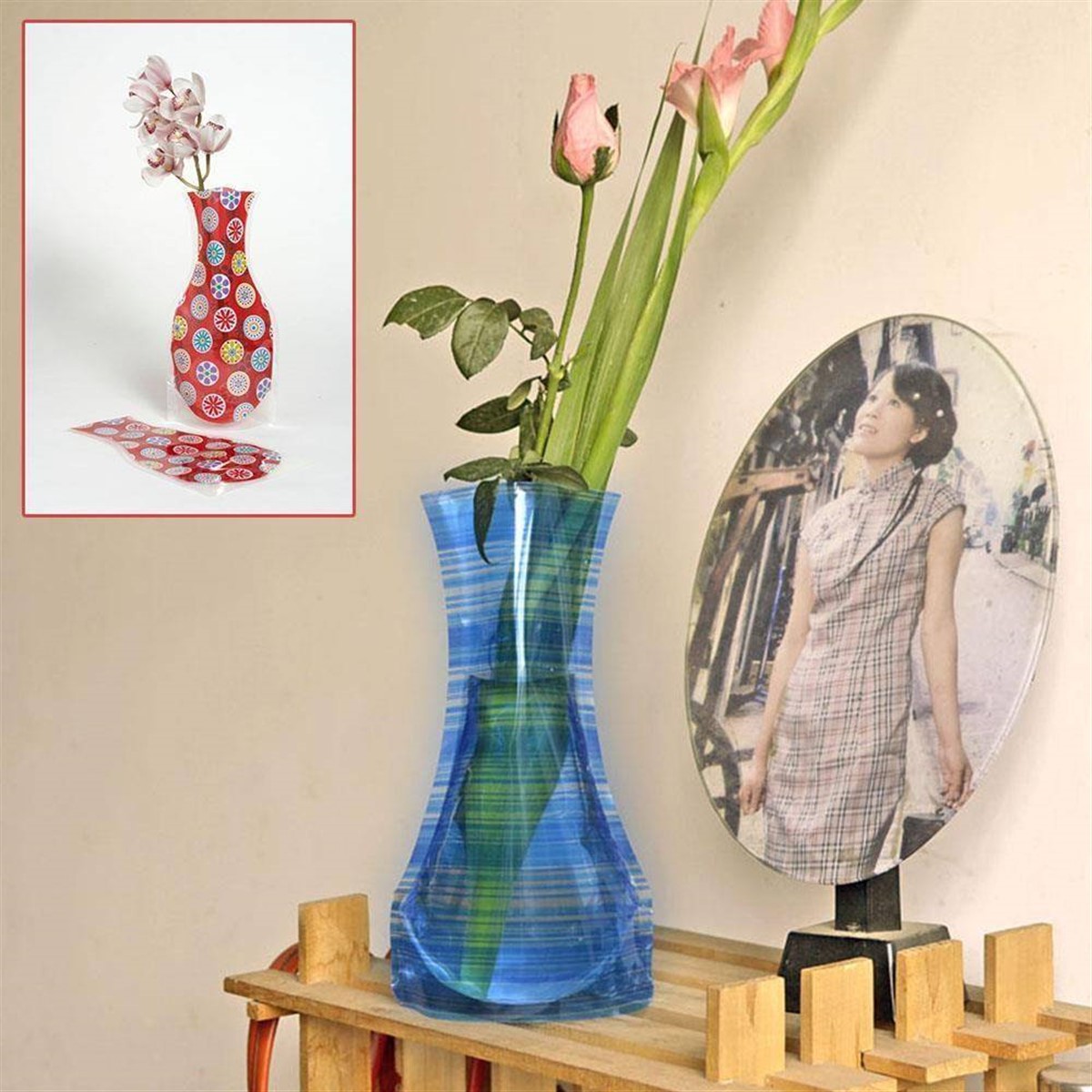 Esnek Plastik Katlanabilir Vazo Asorti