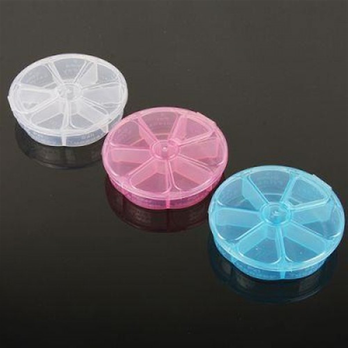 Dönebilen Kapaklı 7 Bölmeli Haftalık İlaç Kutusu Asorti