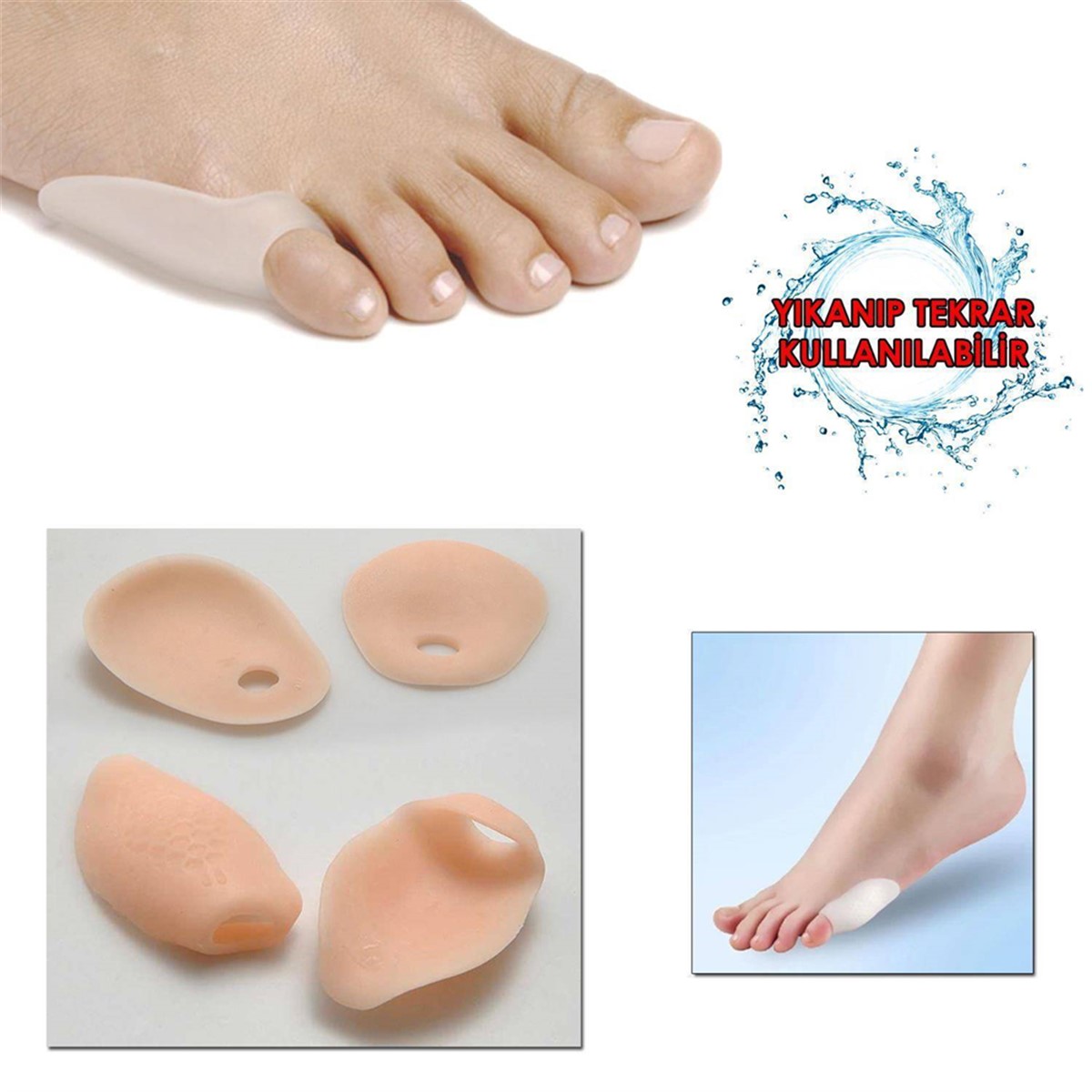 Bunion Kemik Parmak Koruyucu Makarasız Serçe Parmak 1 Çift