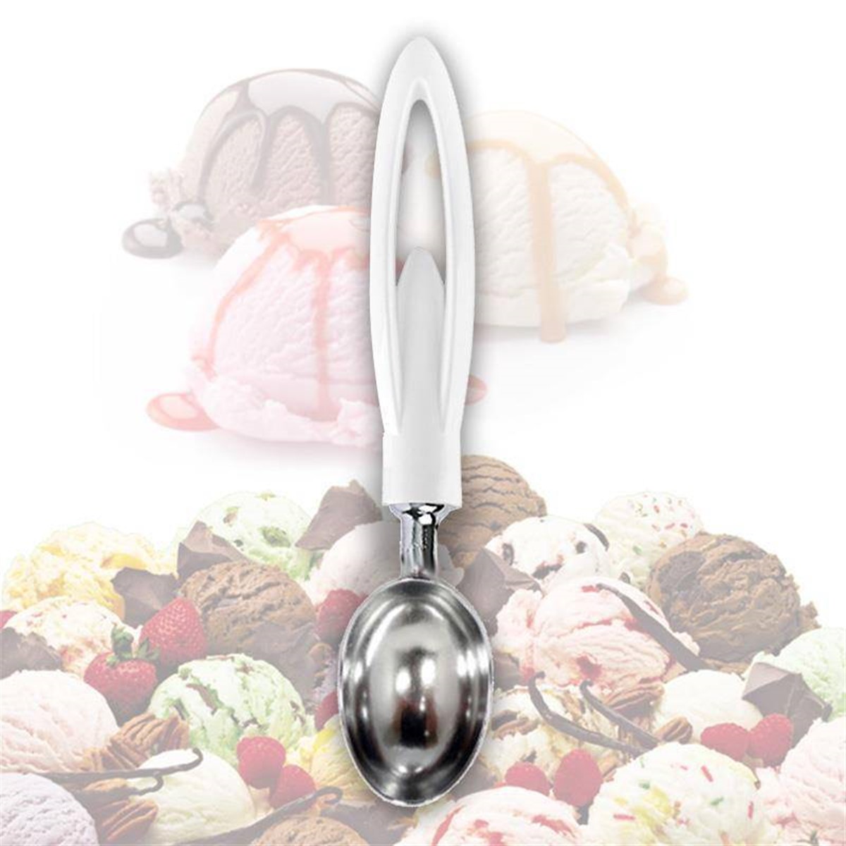 Metal Dondurma Helva Hamur Ölçek Kaşığı Asorti