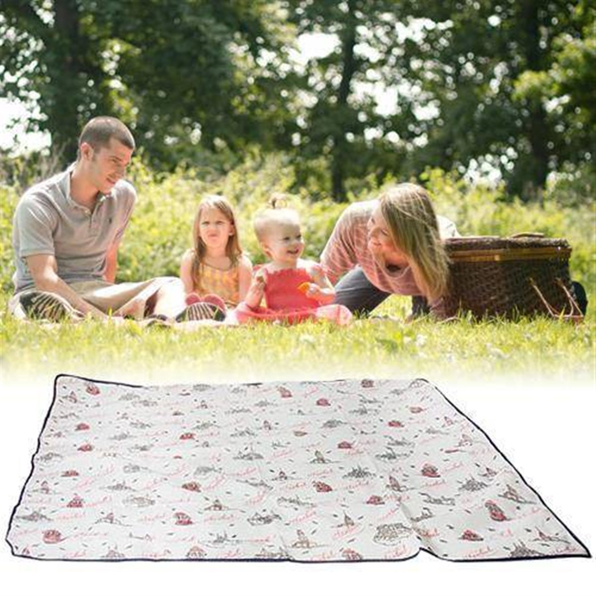 Pratik Portatif Tela Kumaş Basit Piknik Örtüsü 160 x 140 CM Asorti