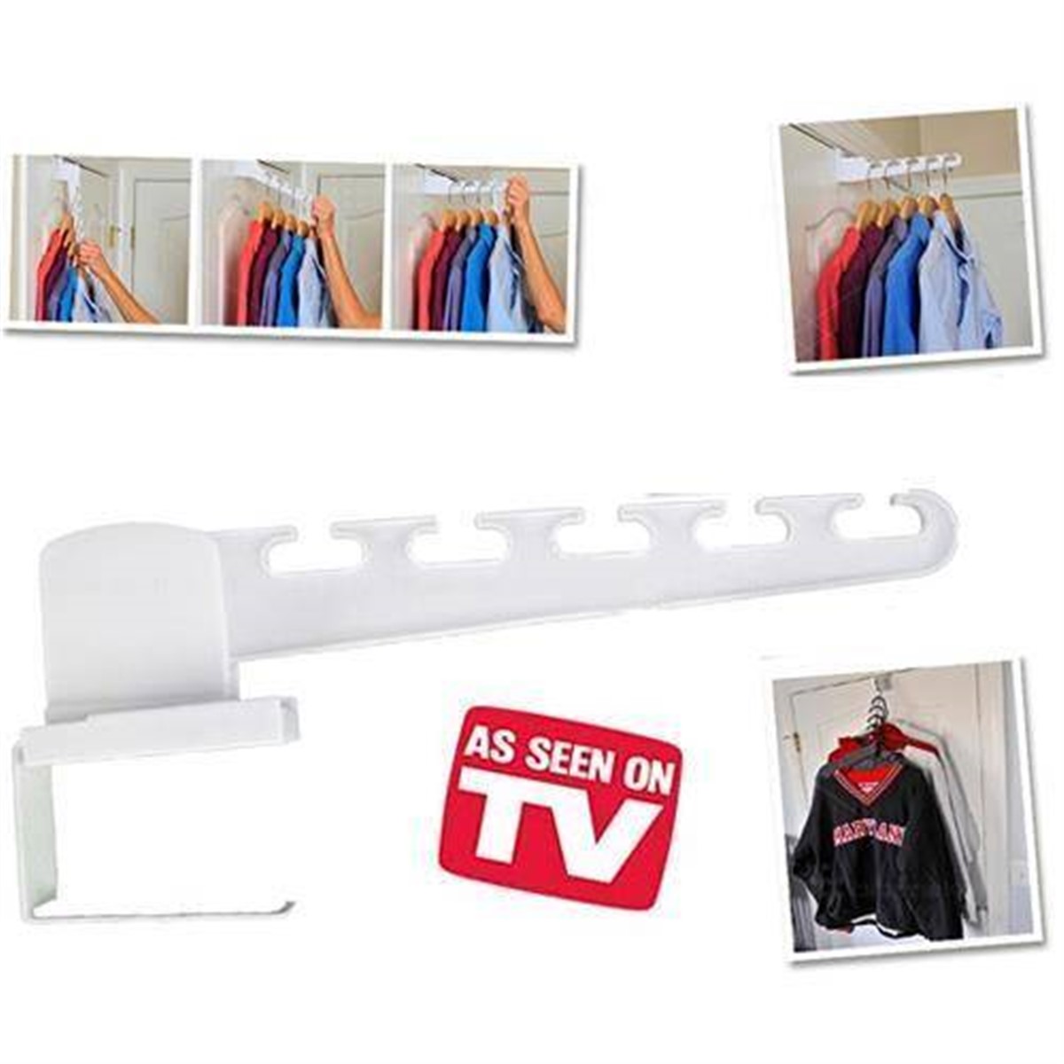 90 Derece Hareketli 5 Bölmeli Kapı Arkası Pratik Askılık 2 Adet